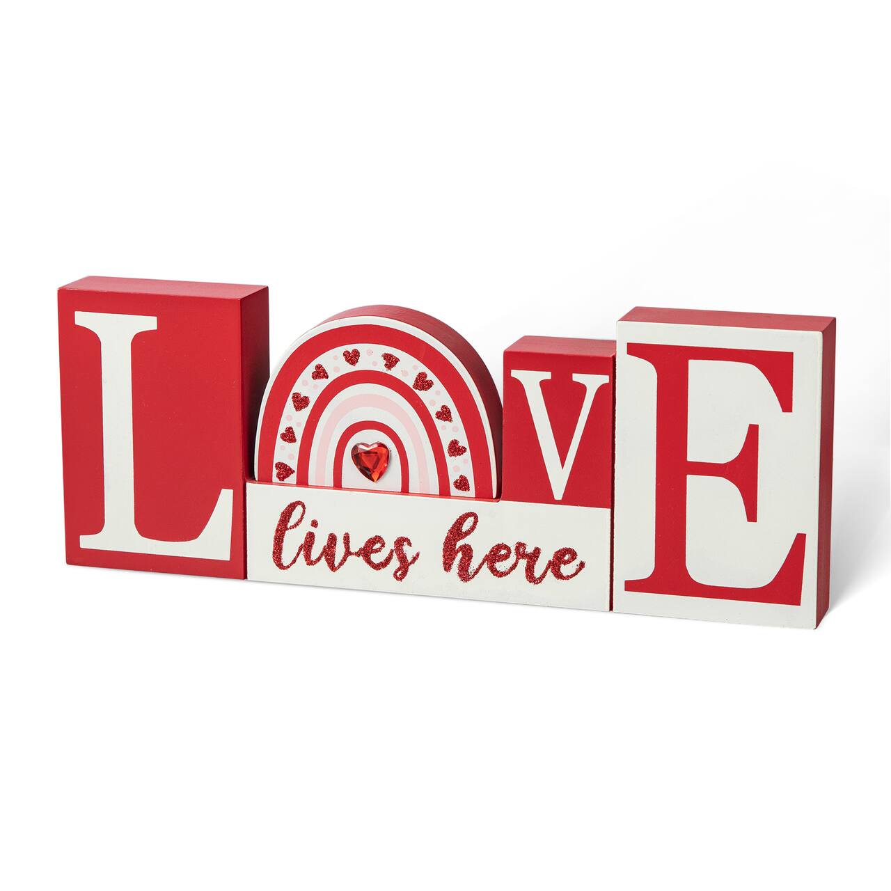 Glitzhome® 11.75" Valentine's Wooden LOVE Table Décor
